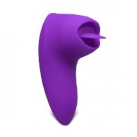 Vibrator with Tongue 12 Speeds Silicone Rechargeable PURPLE